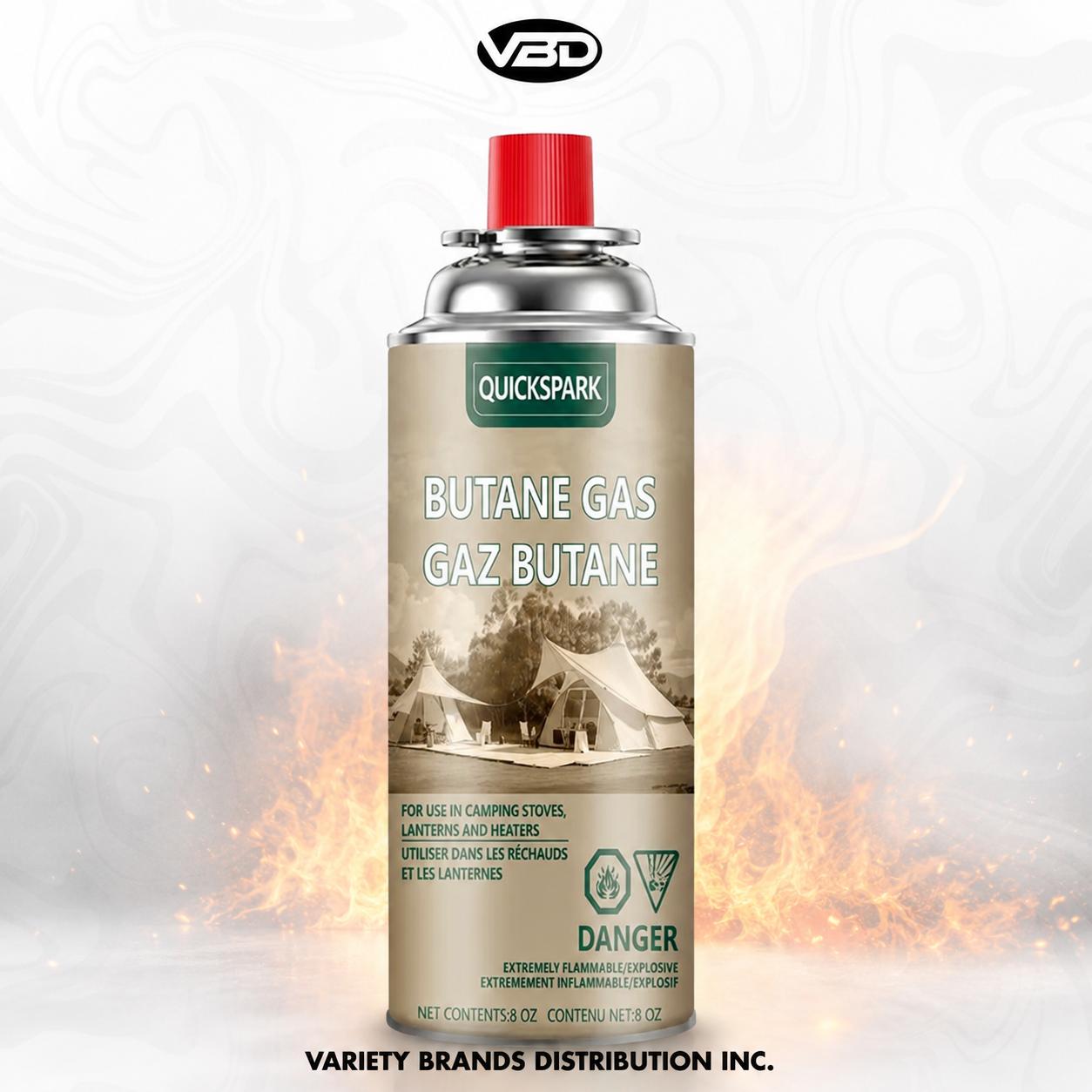 QuickSpark Butane for Stove 8oz case of 28