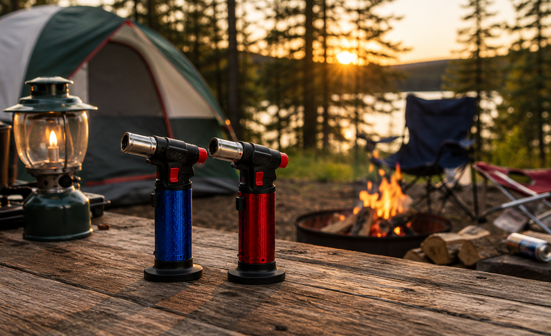 Windproof torch lighters for camping, grilling, and outdoor adventures