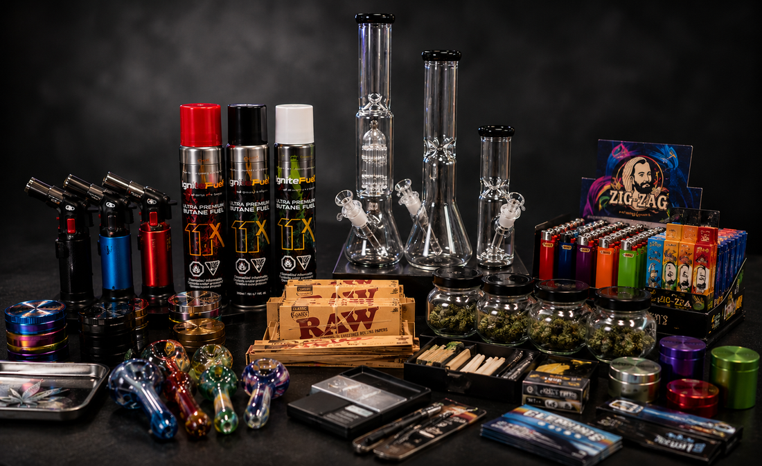 Retail-ready smoke shop inventory with wholesale lighters and accessories