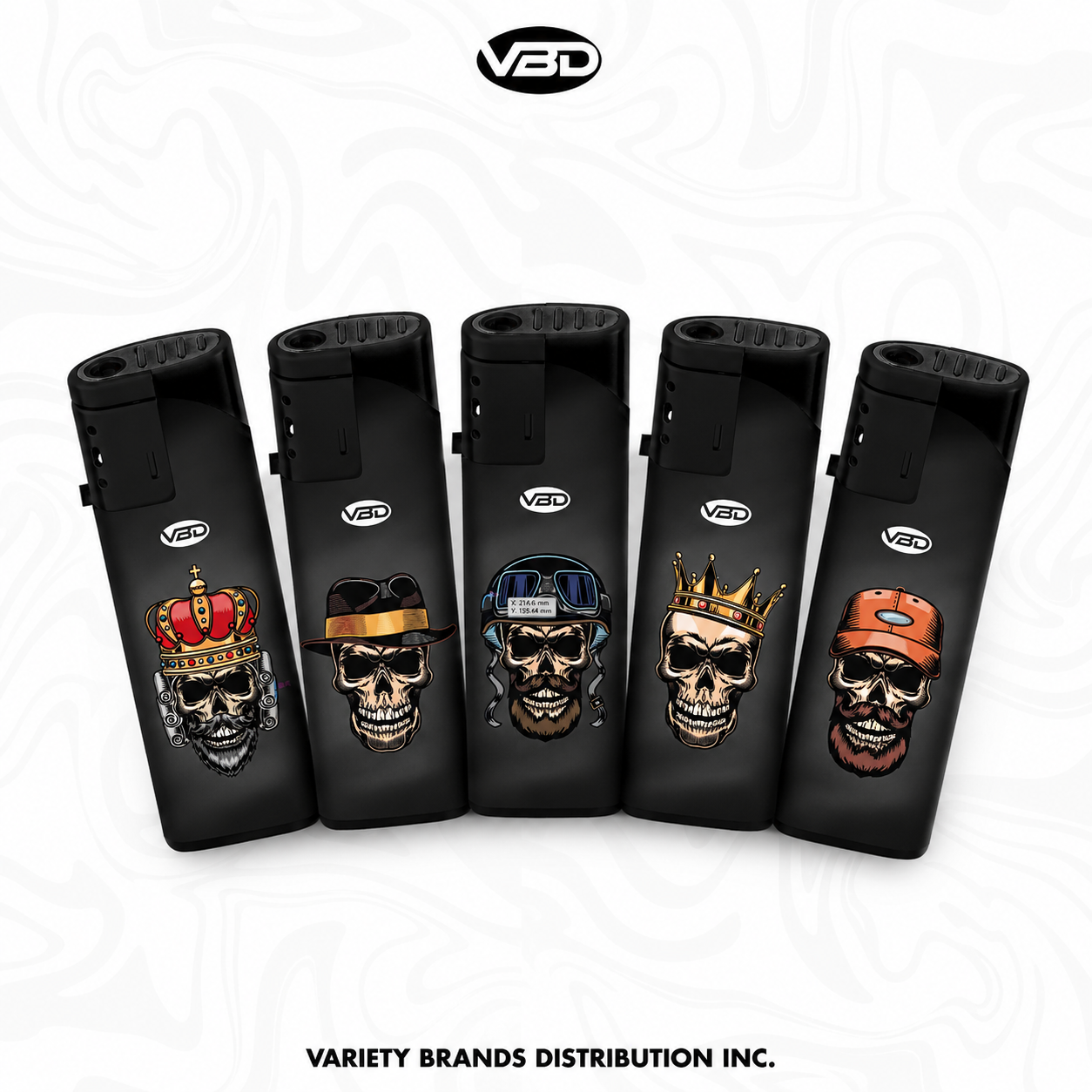 Windproof Jet Flame Electronic Lighter Skull Themed Assorted 50pc/pk