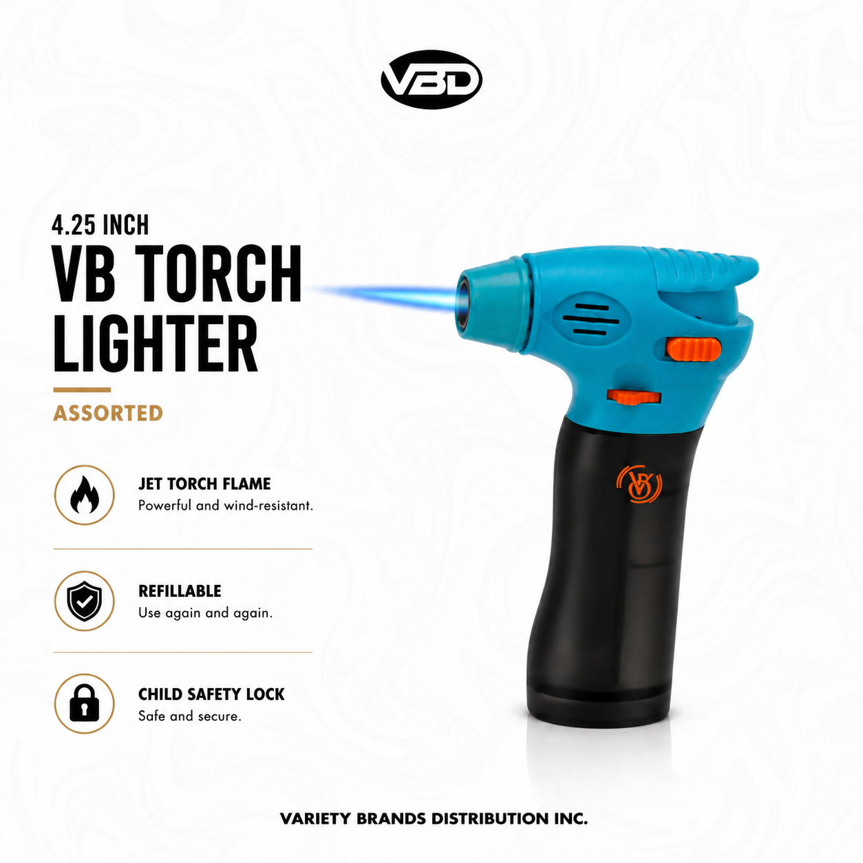 4.25 inch VB Torch Lighter Assorted — PACK OF 9