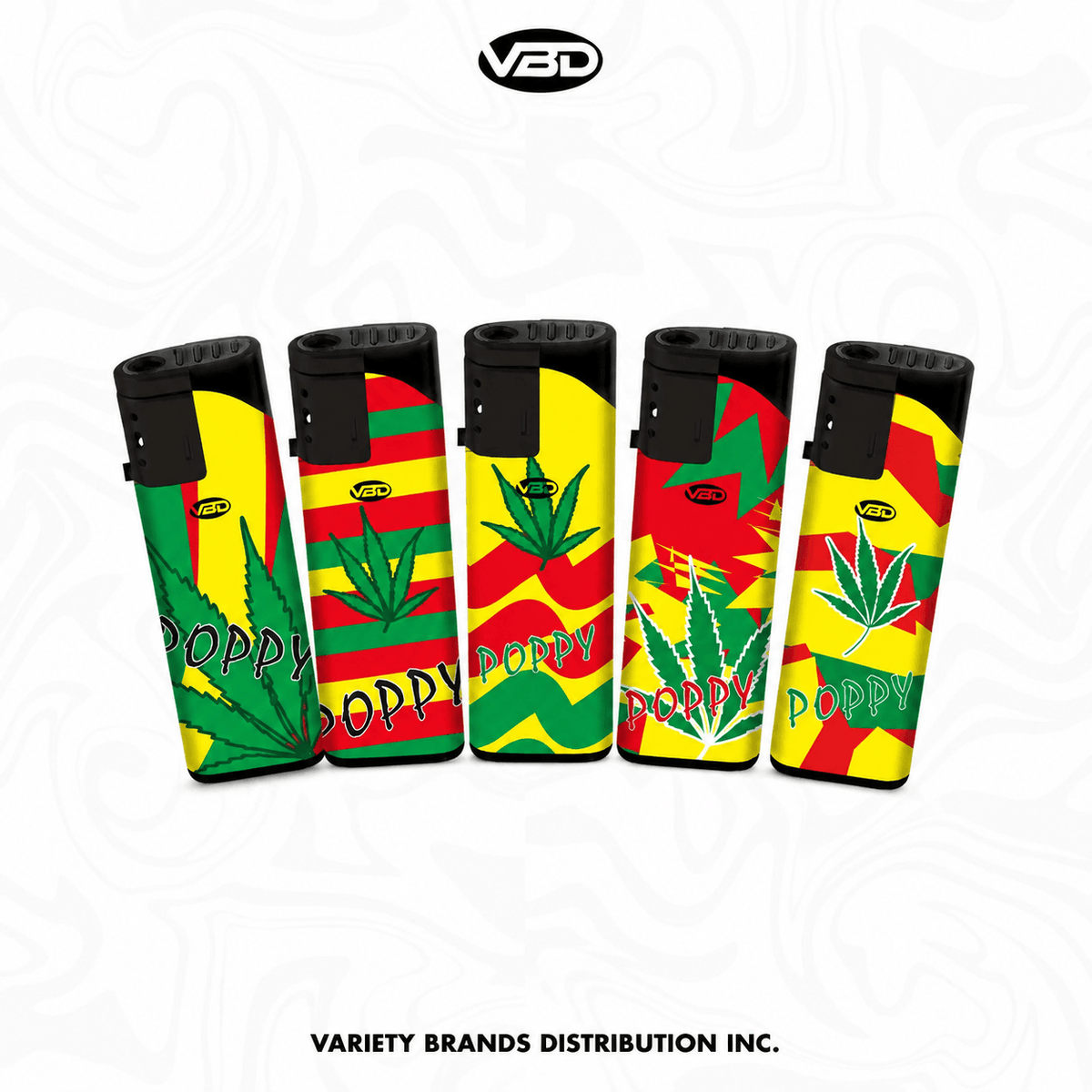Windproof Jet Flame Electronic Lighter bulk pack of 50 with assorted leaf design colors